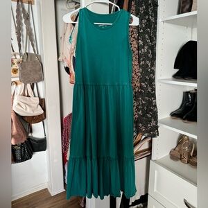 Teal target midi dress